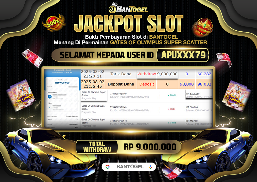 BUKTI JACKPOT LUNAS BANTOGEL