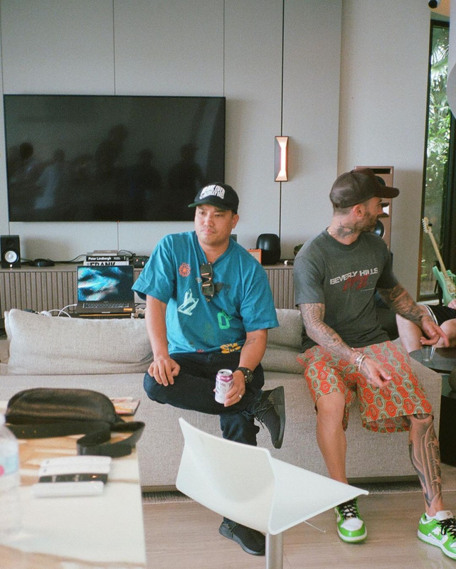 Adam Levine In The Studio With The Neptunes