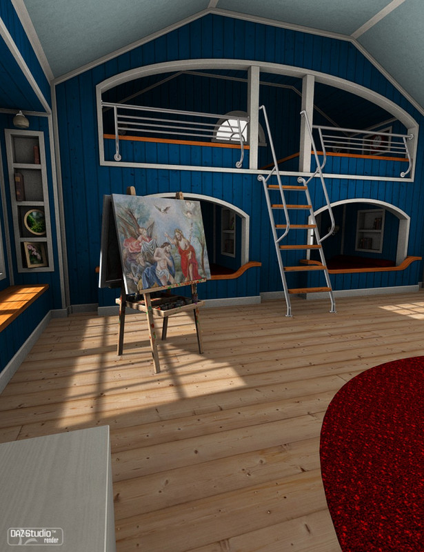 00 main the attic bedroom daz3d