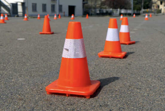 Bright Orange Traffic Cones