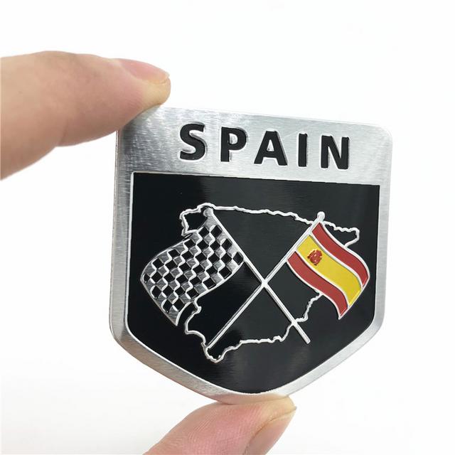 3-D-Aluminum-Alloy-Spain-National-Flag-Car-Body-Sticker-Motorcycl