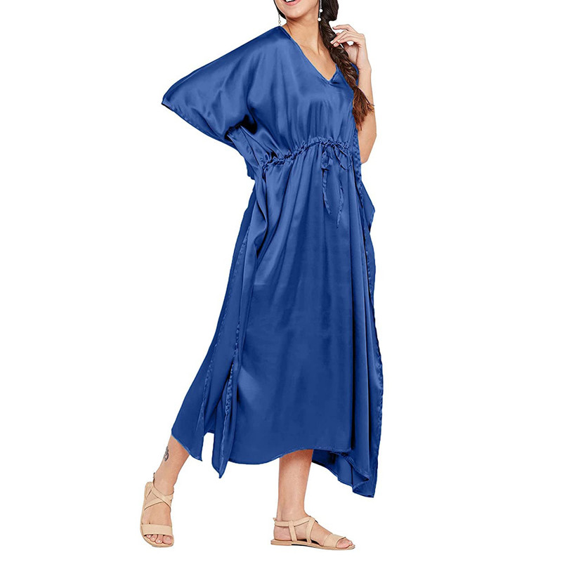 Women Satin Silk Nightdress Lingerie Sleepwear Nightgown Maxi Robe Loungewear - Picture 74 of 125