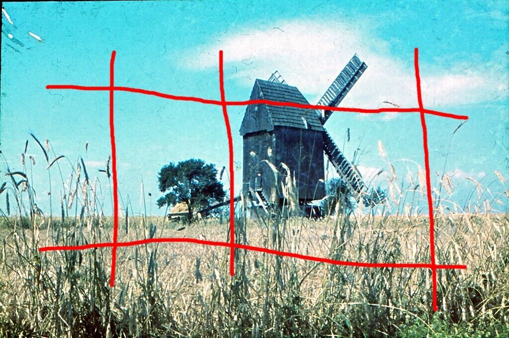 Farbdia Agfacolor 5.Panzer Div.Wikinger Windmühle Mühle
