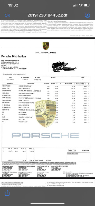 Coût révision des 60 000Km - Page 7 - Forum Porsche Macan