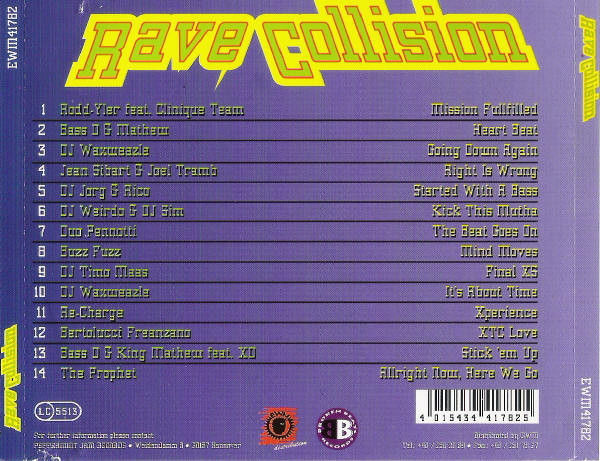 16/04/2023 - Various – Rave Collision (CD, Compilation)(Broken Beats Records – EWM 41782)  1995 R-250291-1314137161