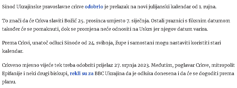 Pravoslavna crkva Ukrajine prelazi na revidirani julijanski kalendar, slavi Božić 25. prosinca Screenshot-9650