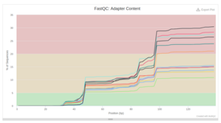 FastQC report after cutting out adapters