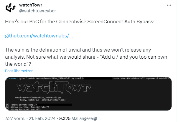 ConnectWise Screenconnect PoC