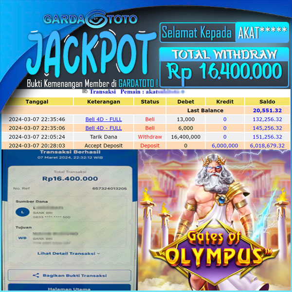 JACKPOT SLOT  LAGI GACOR MAIN DI SLOT GATES OF OLYMPUS WD Rp 16.400.000,- DIBAYAR LUNAS