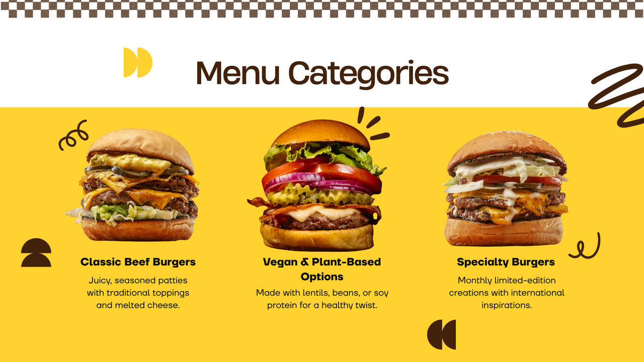 Yellow Modern Burger Product Presentation