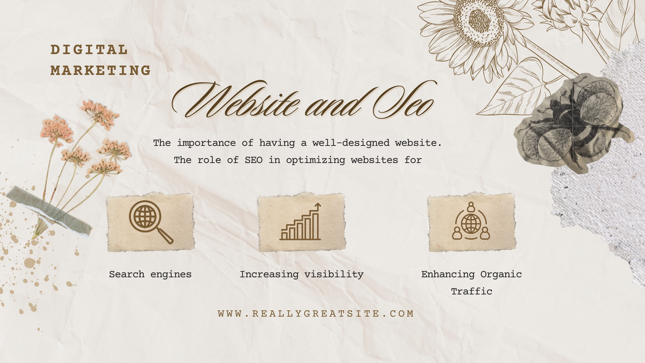 Black Beige Vintage Scrapbook Digital Marketing Presentation