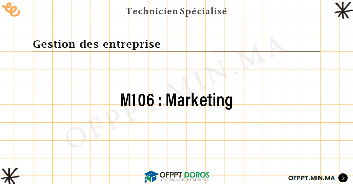 Sommaire détaillé du cours Marketing M106 OFPPT - Structure du module