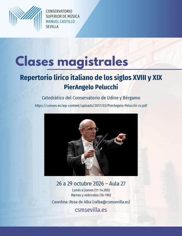 Clases magistrales: Repertorio lírico italiano de los siglos XVIII y XIX - PierAngelo Pelucchi