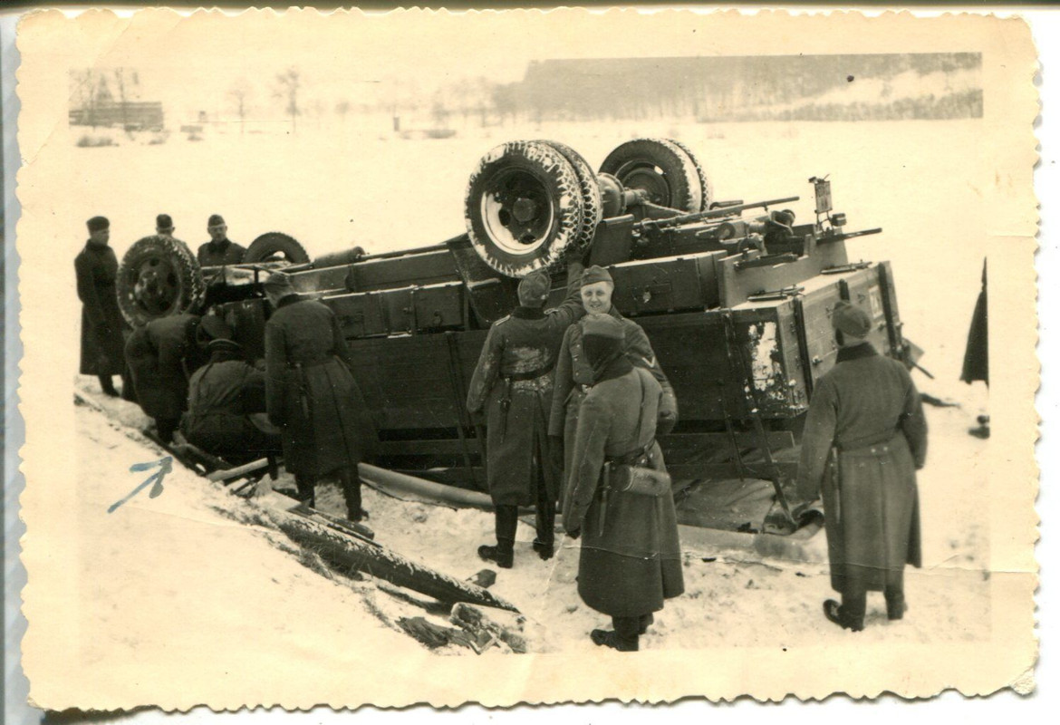 Orig.Foto LKW Wehrmacht Unfall Überschlag WW2