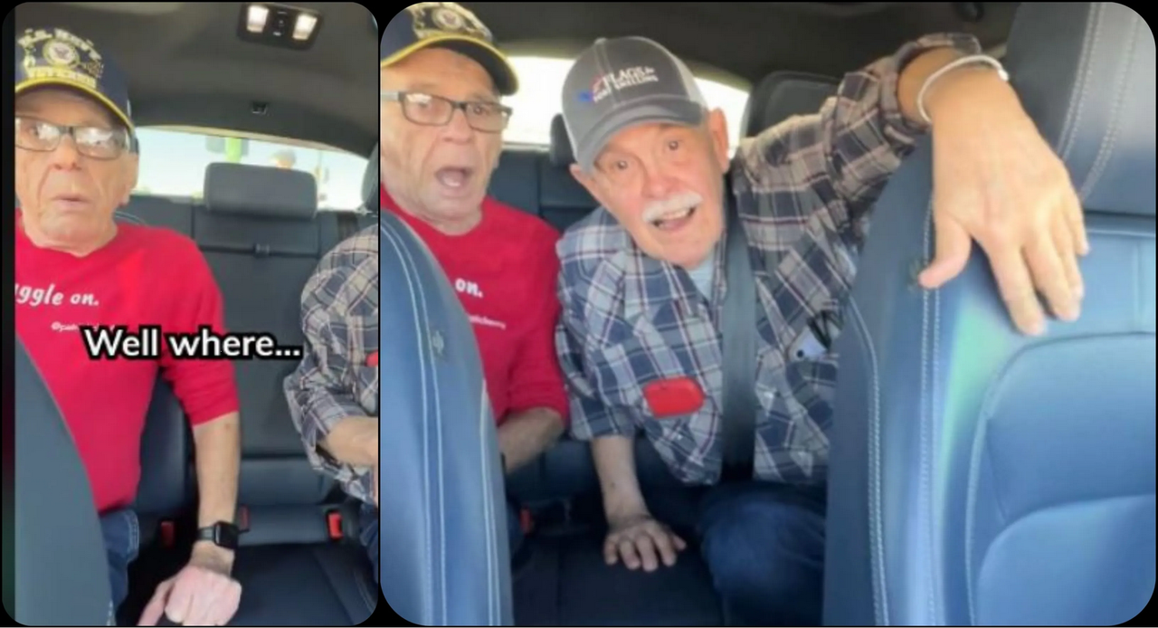 Abuelitos de 80 años se viralizan por subirse a un coche con piloto automático