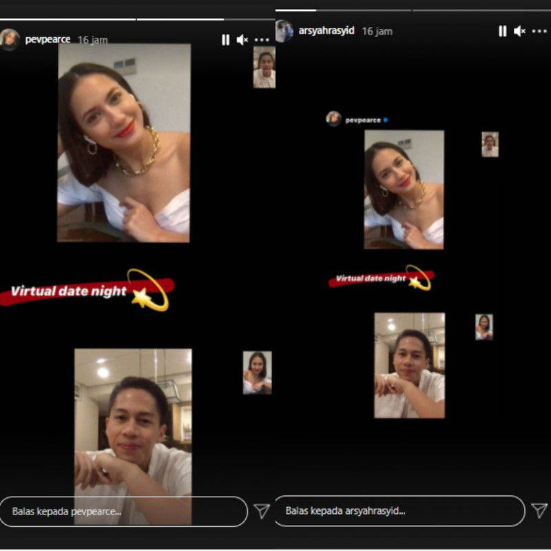 Pevita Pearce dan Arsyah Rasyid terlihat kencan virtual