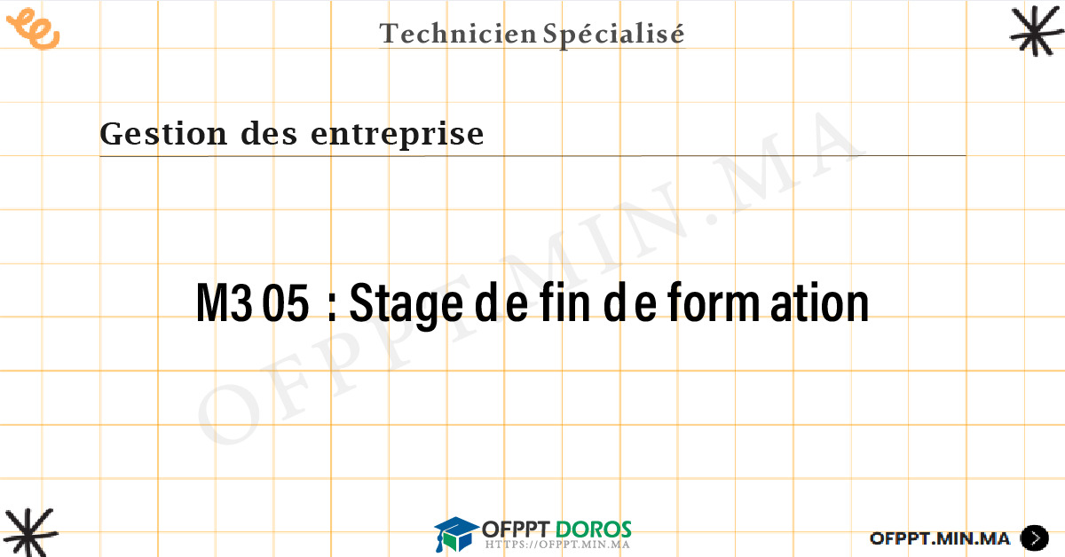 Sommaire détaillé du cours Stage de fin de formation M305 OFPPT - Structure du module