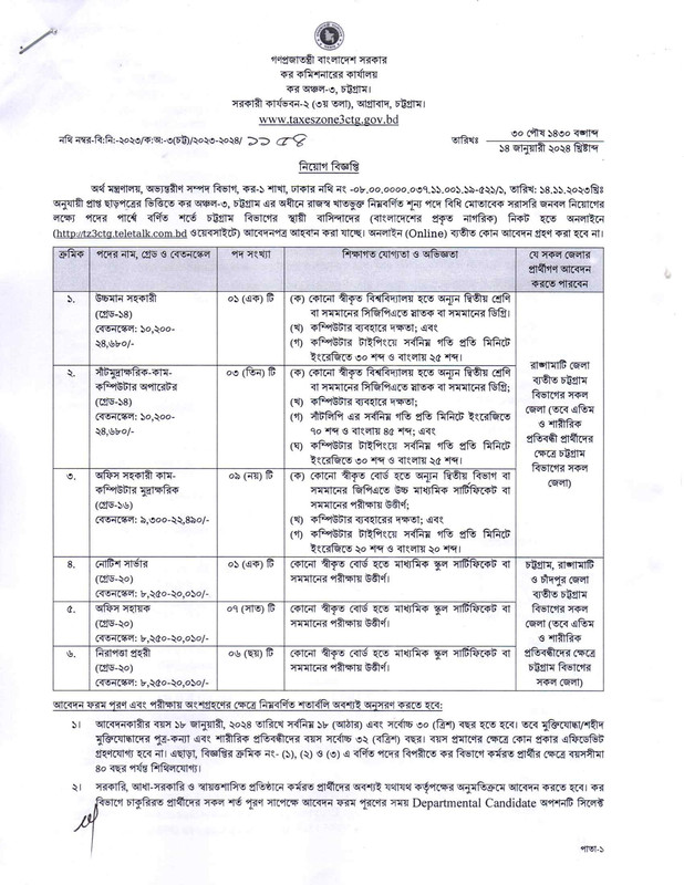 Taxes-Zone-3-Chattogram-Job-Circular-2024-PDF-1