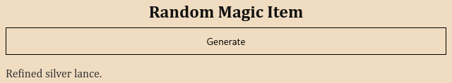 Random Magic Item