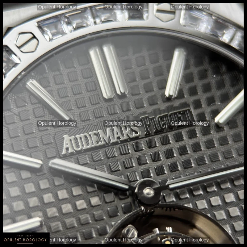 Audemars Piguet Royal Oak Flying Tourbillon 26730BC Baguette Diamond Gray Dial 41mm