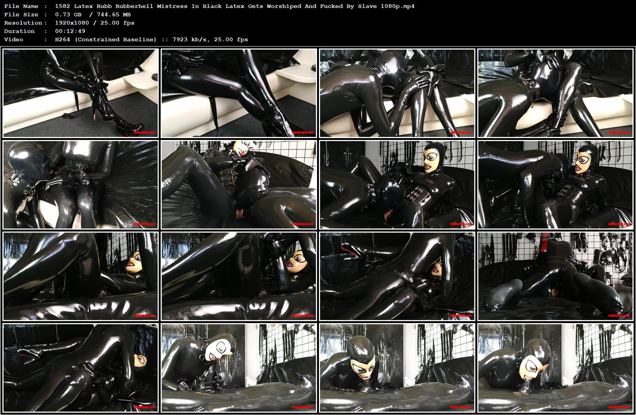 1582 Latex Rubb Rubberhell Mistress In Black Latex Gets Worshiped And Fucked By Slave 1080p mp4