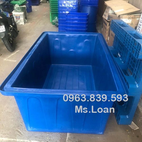 Thùng chữ nhật 1100L màu xanh, thùng nhựa 1100L nuôi cá, thùng nhựa làm bể bơi/ 0963.839.593 Ms.Loan Thung-nhua-1100l-nuoi-ca-thung-nhua-dung-nuoc