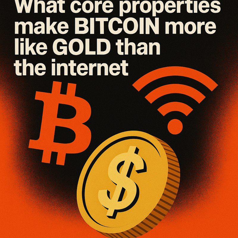 What core properties make Bitcoin more like gold than the internet