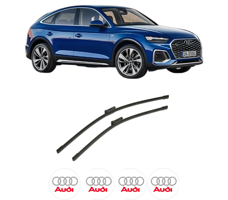 Set stergatoare auto AUDI Q5 Sportback (FYT) din 2020-2021, pentru parbriz auto, 2 bucati, Bosch Aerotwin, din cauciuc siliconat rezistent, 4 Stickere Auto AUDI