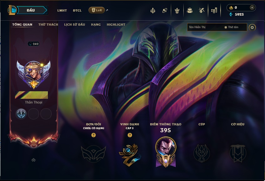 Acc LMHT # - Không Khung