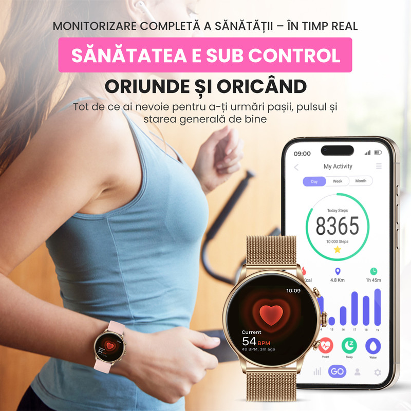 Control muzica notificari monitorizare sanatate