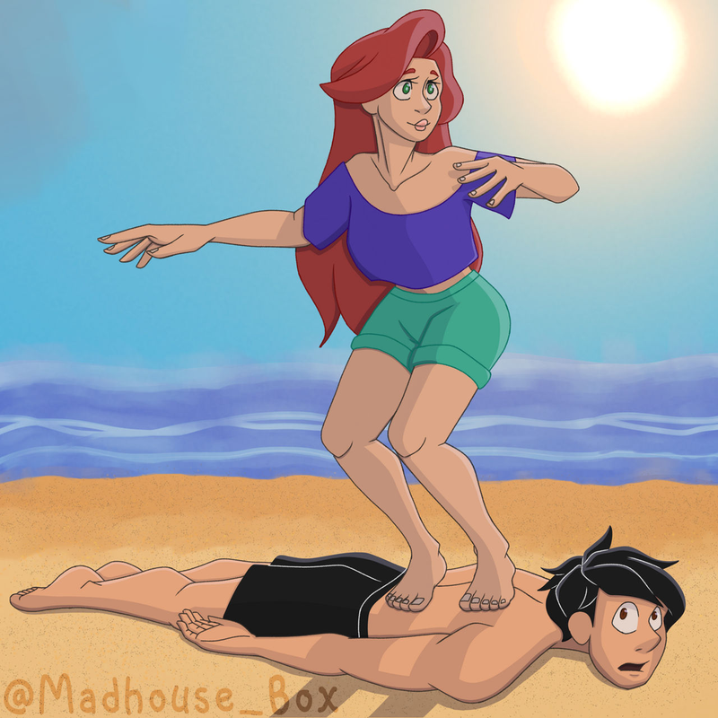 (Commission) Ariel and her surfboard