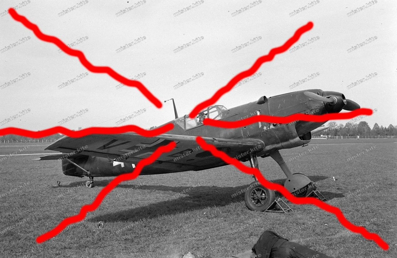 Negativ Schleißheim Zerstörerschule 1 Messerschmitt Bf 109 B Flugzeug Me 109 42