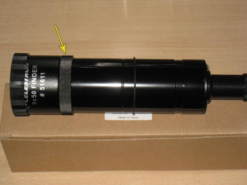 enfocando un buscador Celestron 9x50 finder-51611 