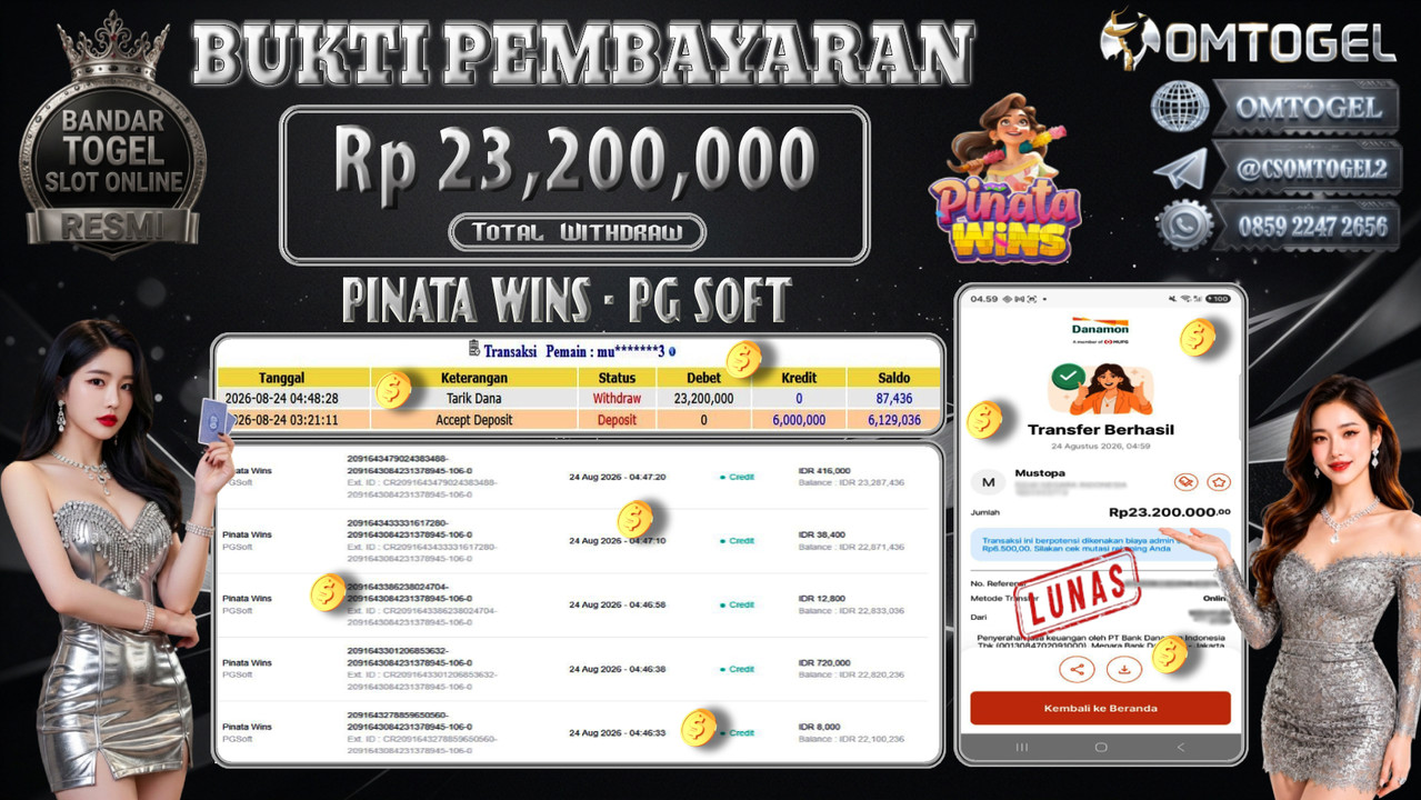 OMTOGEL JACKPOT PG SOFT PINATA WINS Rp,23,200,000,- DIBAYAR LUNAS