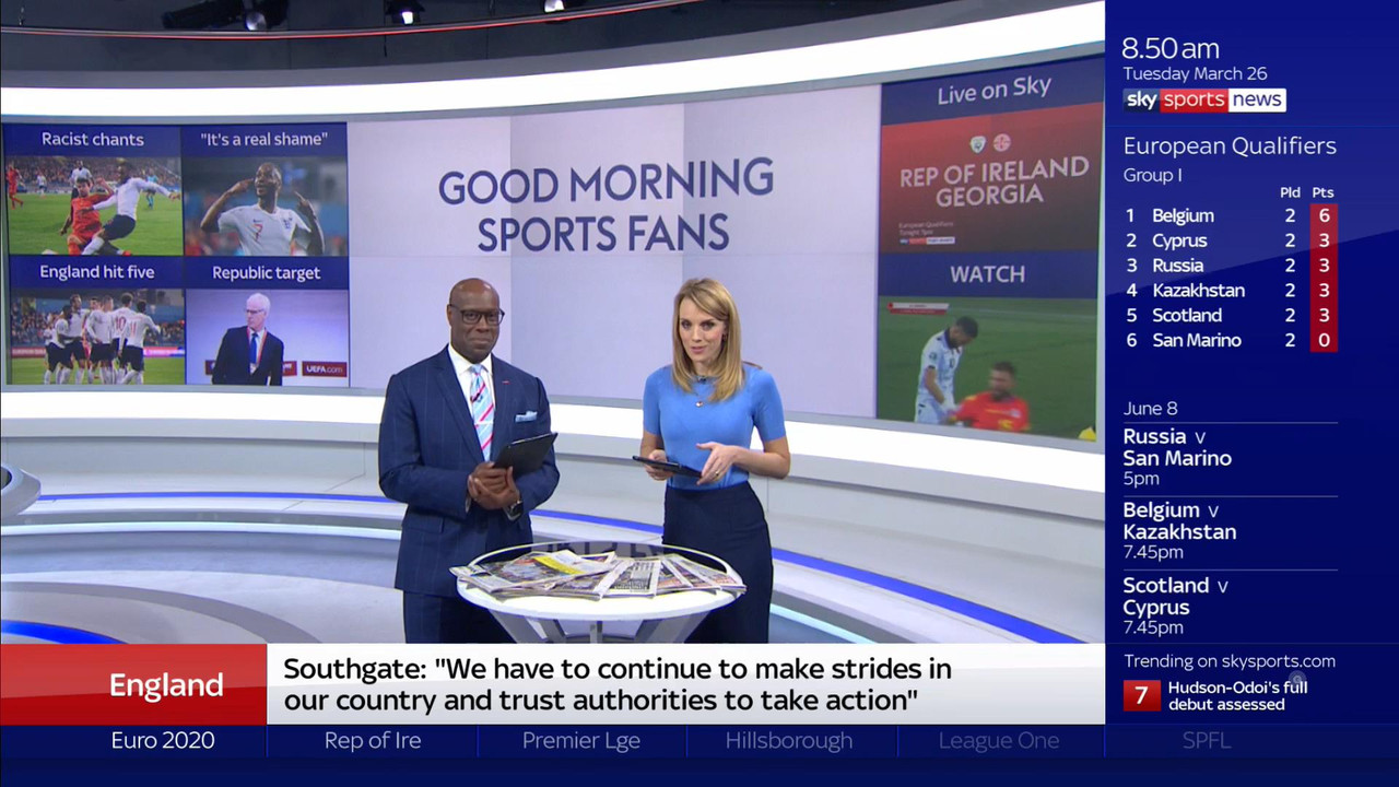 26 March - 09.00.00 - Good Morning Sports Fans. Round-up of the 