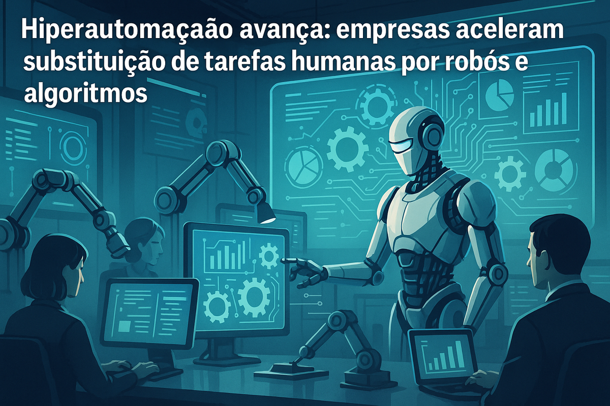 Hiperautomação Avança: Empresas Aceleram Substituição de Tarefas Humanas por Robôs e Algoritmos