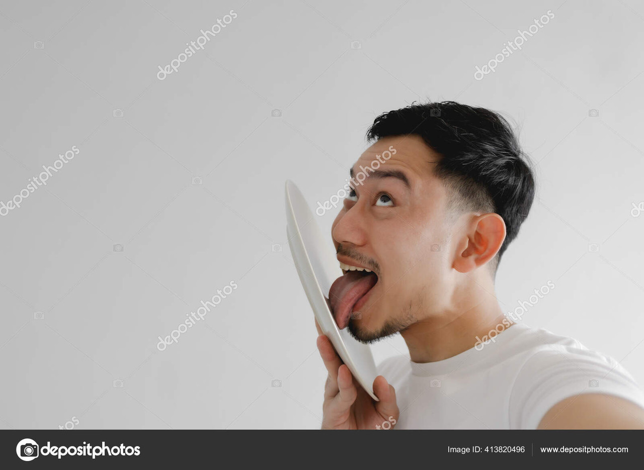 depositphotos 413820496 stock photo funny face man is licking