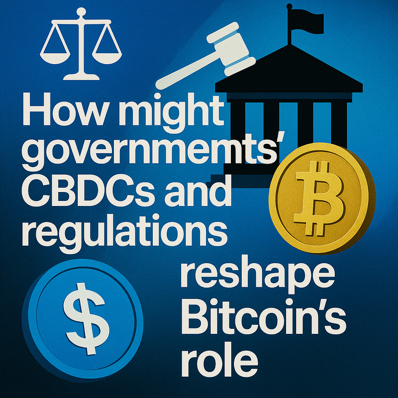 How might governments' CBDCs and regulations reshape Bitcoin's role