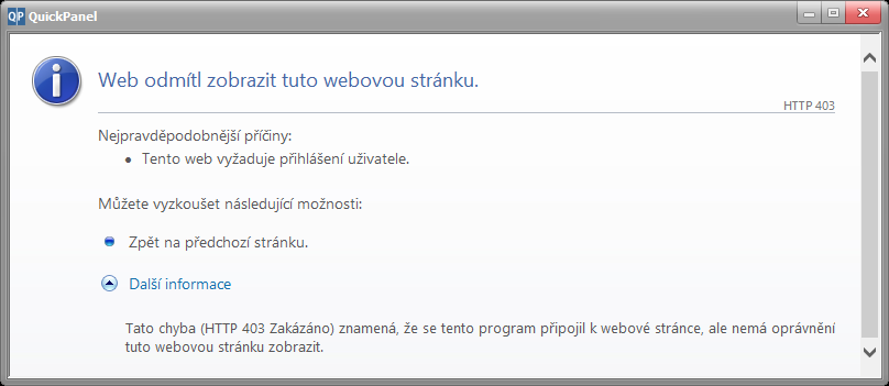 QuickPanel Error