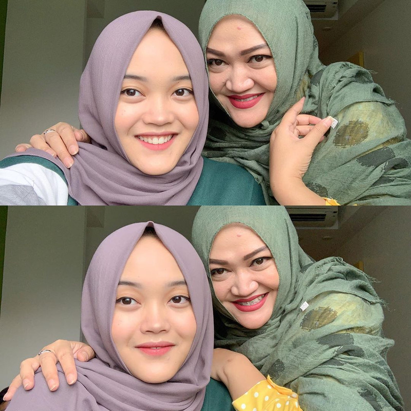 Putri Delina bersama almarbumah ibunya, Lina Jubaedah