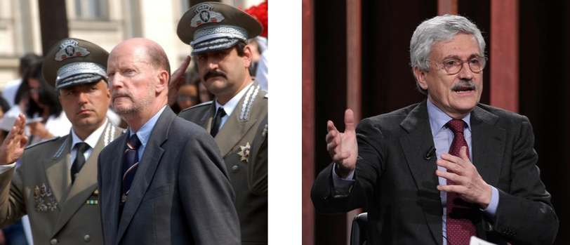 Deux hommes aux mêmes racines politiques, mais à la finalité différente et opposée, qui ont construit la scène politique westalienne du XXIème siècle, de gauche à droite : Victor Hardenbor Sr. (en 1994), père de l’Hardenborisme et Président fédéral entre 1991 et 2015, et Simeon Belagri, père du Bélagrisme et Président fédéral entre 2015 et 2019.<br>