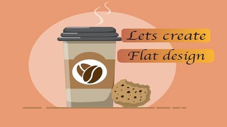 Create Flat Design Of Coffee Cup And Cookie In Adobe Illustrator