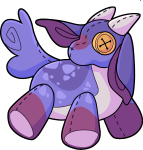A plush starry ampelope with button eyes, for completing day 3 of the coli hunt.