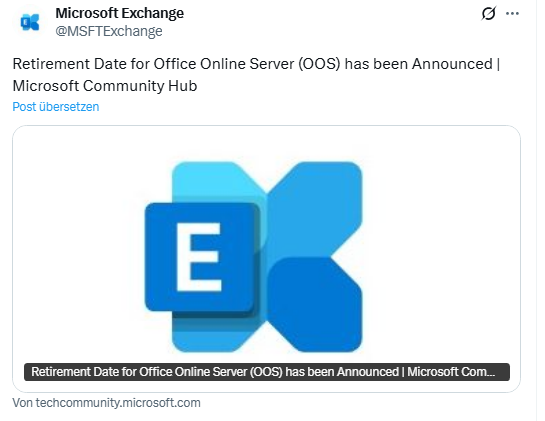 Microsoft Office Web Server EOL