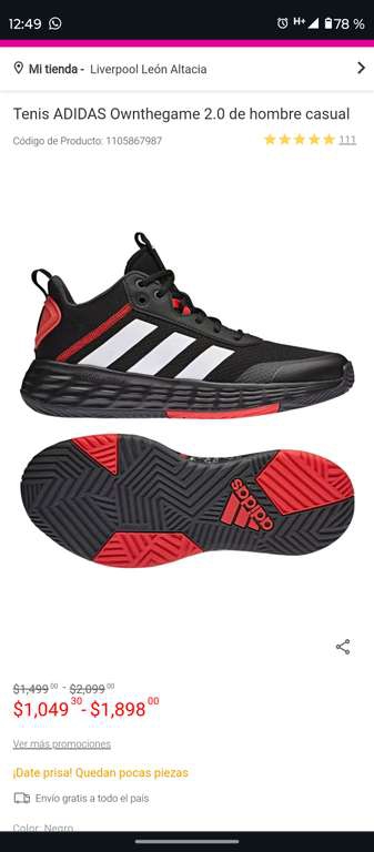 Liverpool: Tenis Adidas, para basquet o casual 
