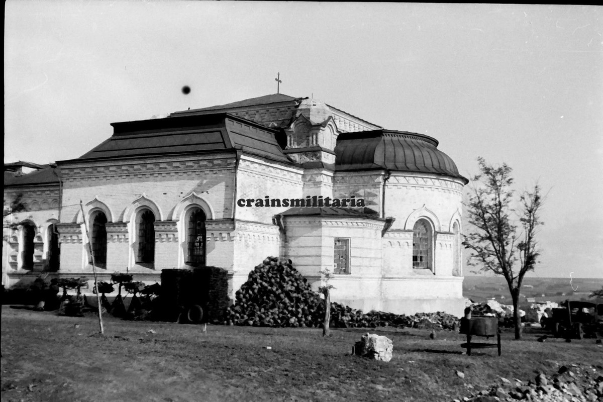 Orig. Negativ Foto zerstörte orthodoxe Kirche in Russland