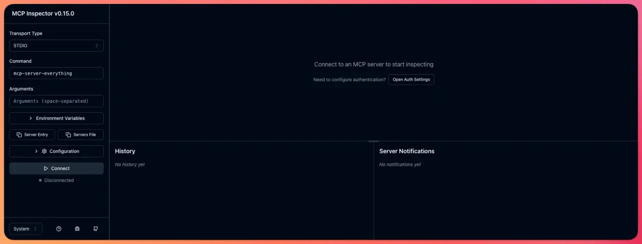 MCP Inspector screenshot