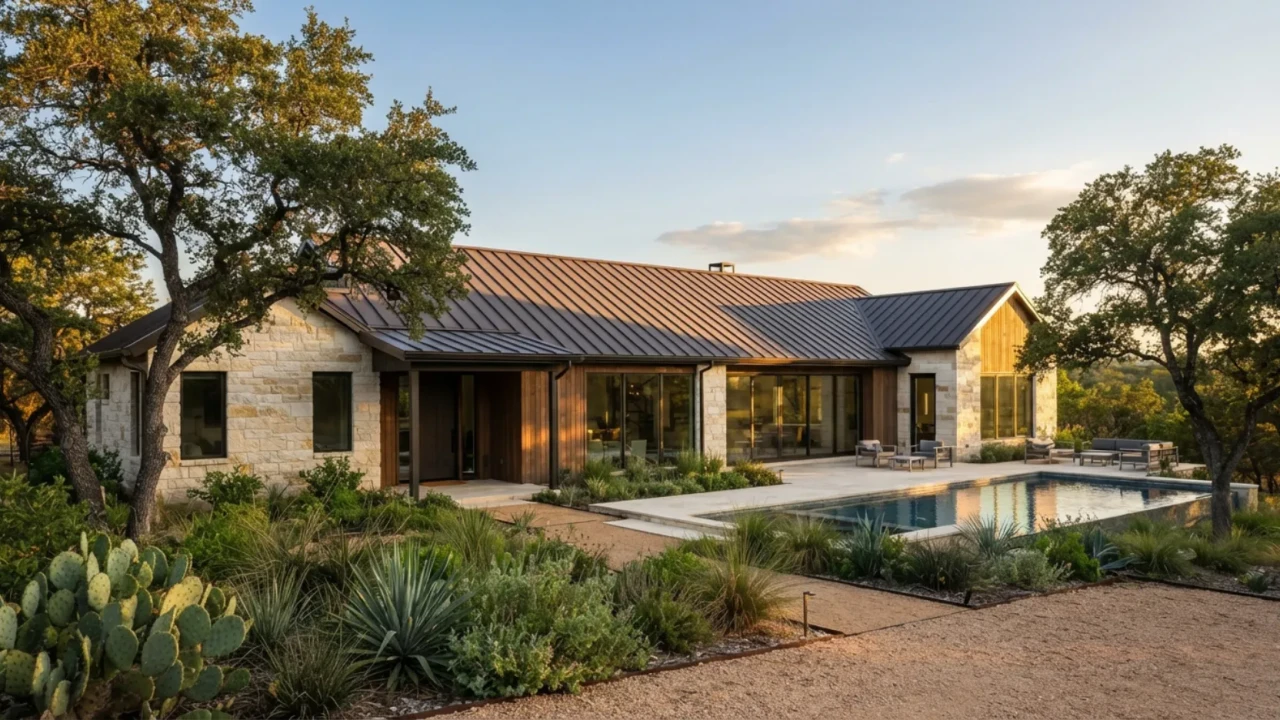 Standing seam metal roof on residential home San Antonio Texas