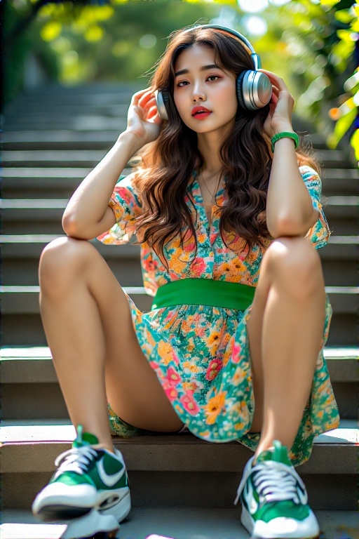 A-young-woman-sits-on-outdoor-7