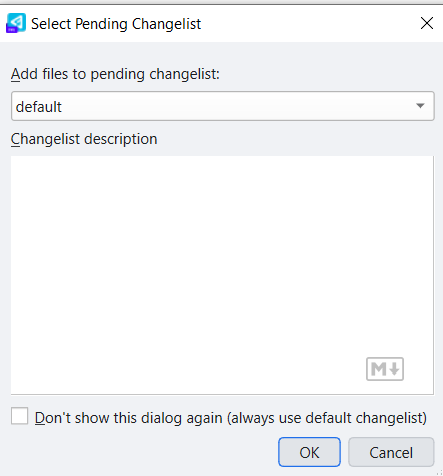Arquivo em changelist pendente após o check-out no P4V